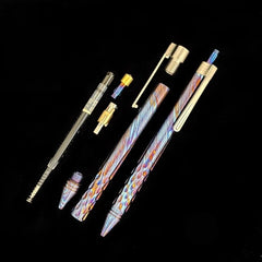 Titanium Damascus BallPoint Pen Signature Writing Pocket Pen Business Office EDC 07FC0E-D4 - KOEEK