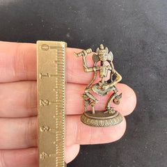 Retro China Copper Pendant Shri Chitipati Mini Statue Buddhist Guardian Deities 07FC0E-D4 - KOEEK