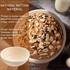 Bread Proofing Basket, Banneton Basket Set of 2,9 inch Sourdough Proofing Basket 07FC0E-D4 - KOEEK
