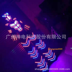 LED Robot Stilt RGB Color Costume Armour Set DJ Party Show Glowing Clothing Suit 07FC0E-D4 - KOEEK