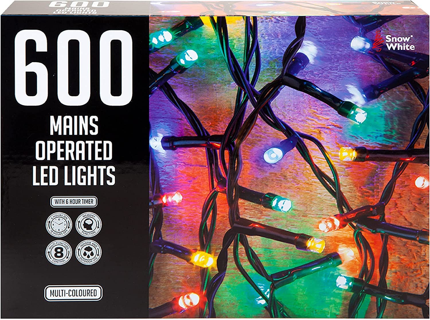 Christmas Lights Coloured 600 LED 30M - Festive Bright String Xmas Tree 07FC0E-D4 - KOEEK