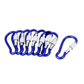 8pcs Blue Metal Screw Lock Carabiner Clip Snap Hook Keychain Camping Karabiner 07FC0E-D4 - KOEEK