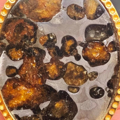 Kenya Sericho Pallasite Meteorite Pendant with Olivine 07FC0E-D4 - KOEEK