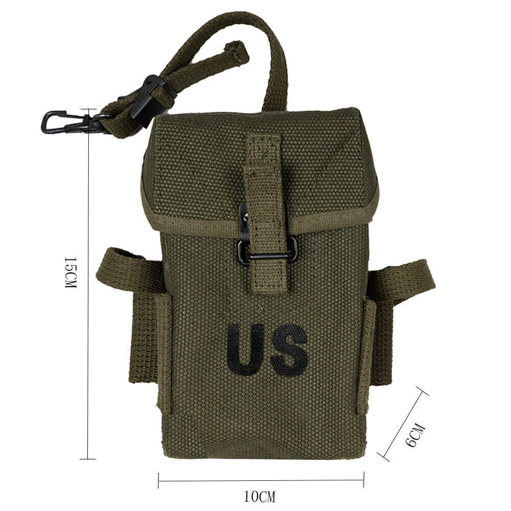 1pc Replica WWII Vietnam War M1956 M14 Army Canvas Pouch Bag Long Type Ammo Pack 07FC0E-D4 - KOEEK