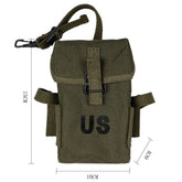 1pc Replica WWII Vietnam War M1956 M14 Army Canvas Pouch Bag Long Type Ammo Pack 07FC0E-D4 - KOEEK