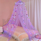 Bed Canopy for Girls Room Bed Canopy Curtains with Led Lights Mosquito Net DIY 07FC0E-D4 - KOEEK