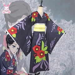 Demon Slayer Tamayo Women Girl Anime Cosplay Costume Kimono Cloak Suit Halloween 07FC0E-D4 - KOEEK