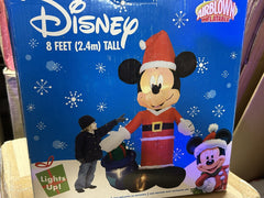 2007 Gemmy 8’ Mickey Mouse W/Gift Bag Lighted Christmas Inflatable Airblown- GEMMY - KOEEK