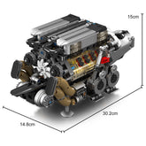 new Mould King 10131 W16 Engine Motor Double V8 Cylinder Building Block Toy MOC MOULD KING - KOEEK