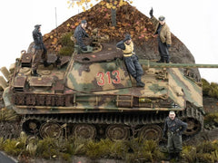 1/35 Resin Model Kit WWII German Tank Crew Set 5 Figures Unassembled Unpainted 07FC0E-D4 - KOEEK