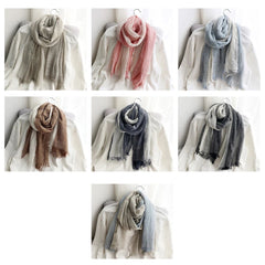 Soft Linen Cotton Scarf Shawls Muslim Large Hijab Wraps Unisex Women Men Scarves 07FC0E-D4 - KOEEK