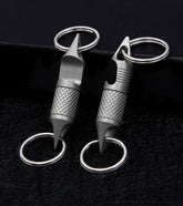 Titanium Alloy Keychain Portable Double Keyrings Pendant EDC Opener Multi Tools 07FC0E-D4 - KOEEK
