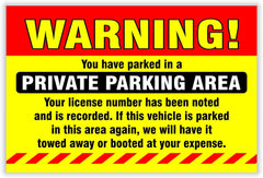 new Private Parking Stickers (Pack of 50) 6” x 9” Inch - Self Adhesive, Yellow 07FC0E-D4 - KOEEK