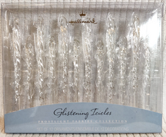2001 Hallmark Hand-Twisted Frostlight Glistening Icicles Glass Set of 12 HALLMARK - KOEEK