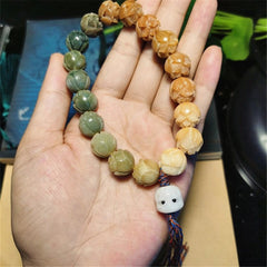 Bodhi Tibetan Buddhist Bracelet Prayer Beads Carve Lotus Bracelet Jewelry 07FC0E-D4 - KOEEK