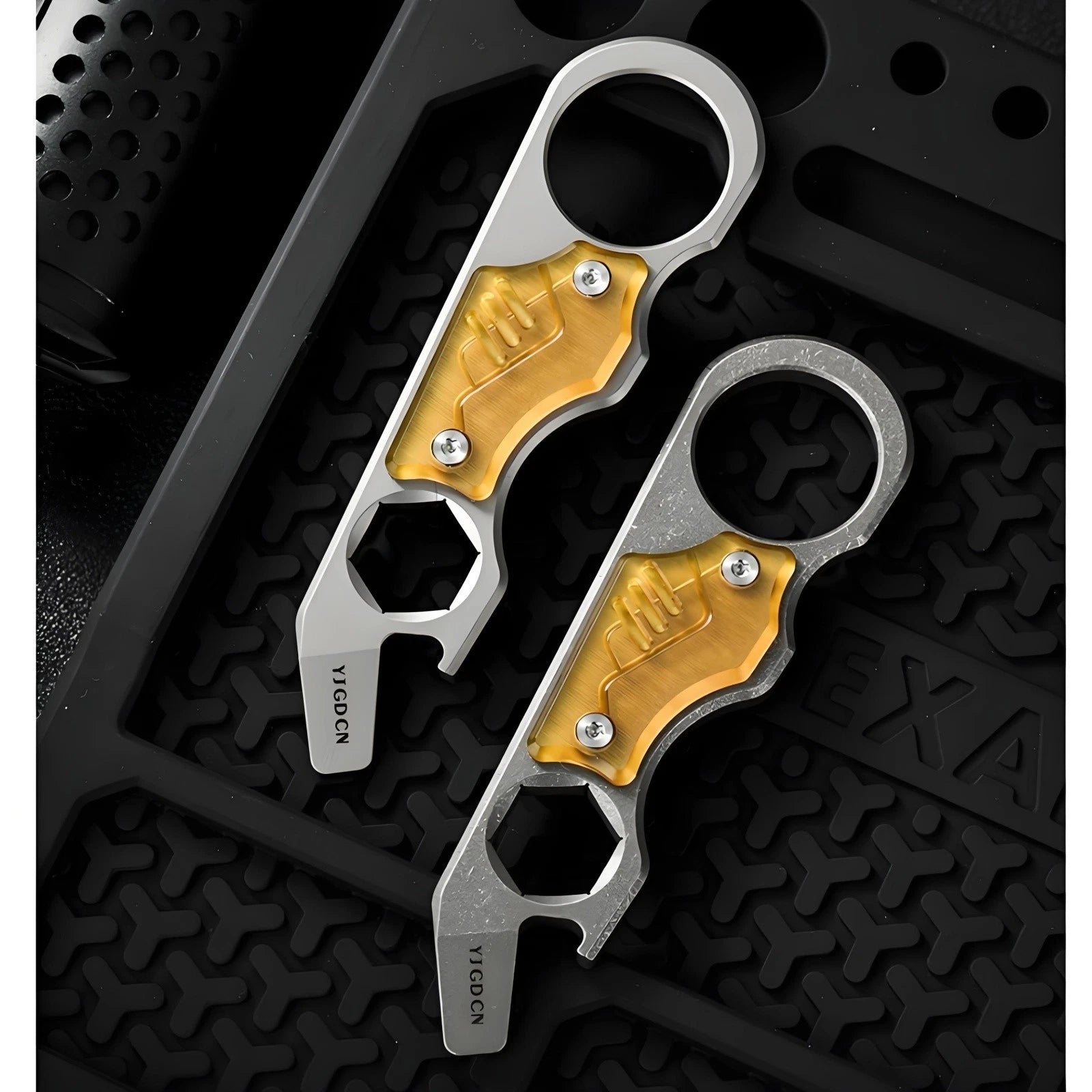 Titanium Alloy EDC Pry Bar Multi Tool Bottle Opener Wrench Outdoor Camping Tool 07FC0E-D4 - KOEEK