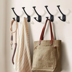 5-piece oil-rubbed bronze hook set, decorative heavy-duty solid large coat hook 07FC0E-D4 - KOEEK
