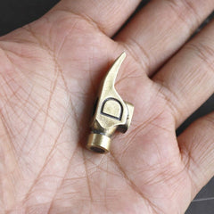 Solid Retro Brass DIY Hammer Creative Crowbar Keychain Knife Pendant EDC Tool 07FC0E-D4 - KOEEK