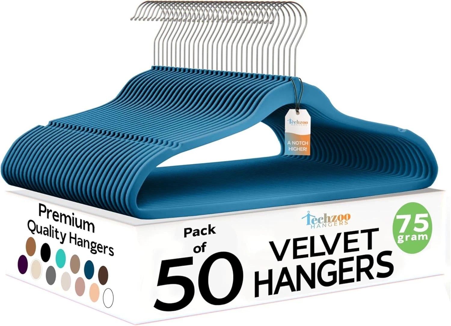 High-end velvet clothes hangers, pack of 50, ultra-thin non-slip adult felt 07FC0E-D4 - KOEEK