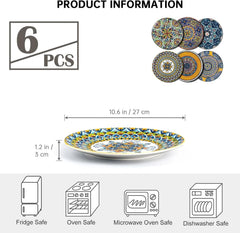 Dinner Plate Set, Ceramic Colorful Dinner Plates for Kitchen and Dining Room 07FC0E-D4 - KOEEK