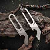 EDC Titanium Keychain Pry Bar Crowbar Pocket Opener Wrench Outdoor Multi Tools 07FC0E-D4 - KOEEK