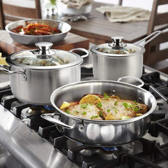 6 Piece Cookware Set, Stainless Steel Cookware Set,Nonstick Kitchen Cookware Set 07FC0E-D4 - KOEEK