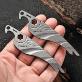 EDC Titanium Pry Bar Crowbar Wrench Bottle Opener Keychain Pocket Multi Tools 07FC0E-D4 - KOEEK