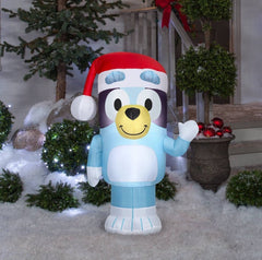3.5 FT Gemmy Bluey Christmas Lighted Inflatable Blow Up Santa Hat Decoration GEMMY - KOEEK