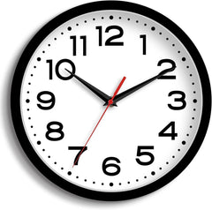 Wall Clock 12''Silent Non-Ticking Modern Clock Battery Operated Classic Simple 07FC0E-D4 - KOEEK
