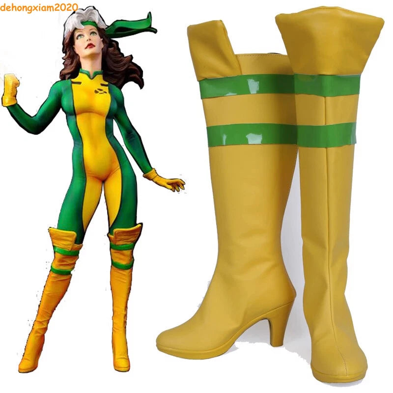 X-Men Ms. Rogue Anna Marie Shoes Boots Cosplay Customized Women/Men Comic Shoes 07FC0E-D4 - KOEEK