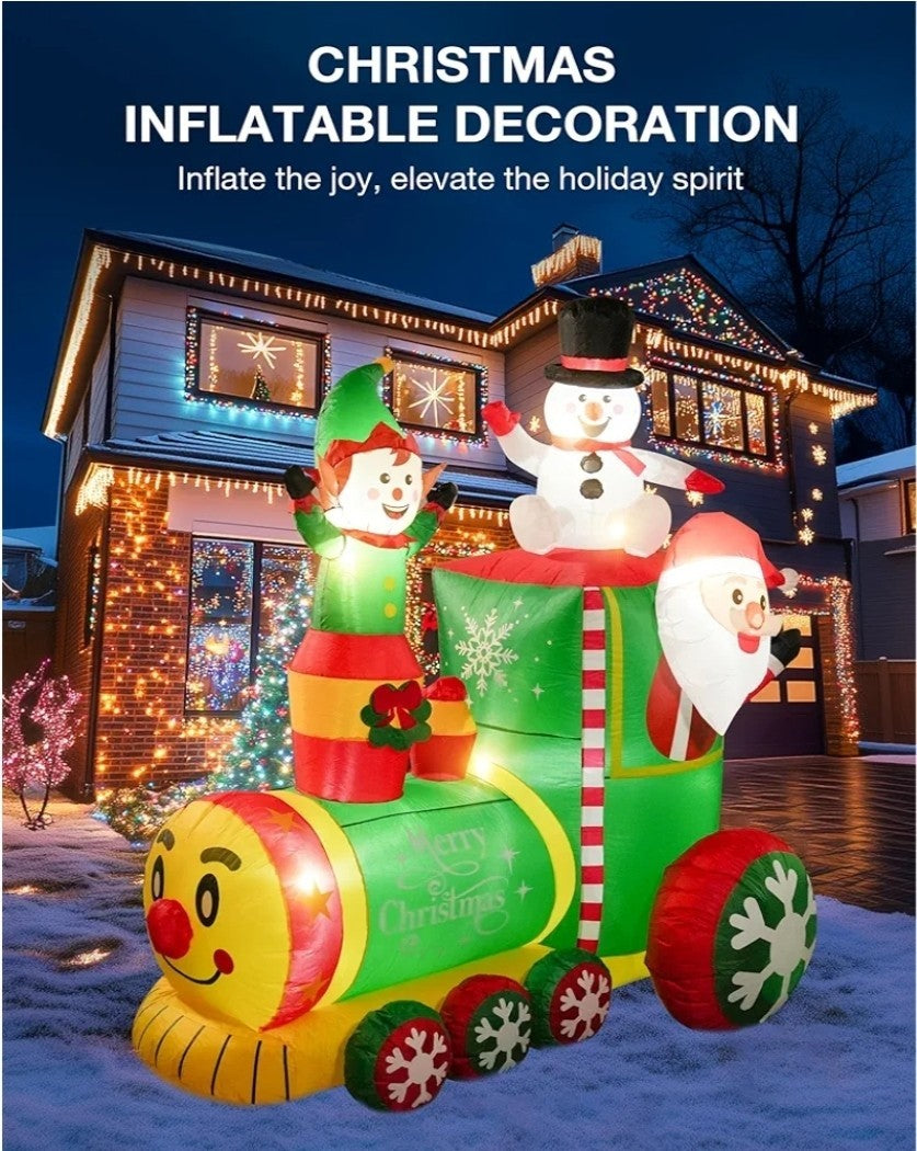 6FT Train Inflatable Christmas Decorations Outdoor with LED Lights,Inflatable Sa 07FC0E-D4 - KOEEK