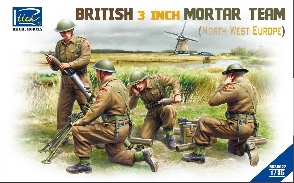 Riich Models RV35022 1/35 British 3 inch Mortar Team (North West Europe) RIICH_MODELS - KOEEK