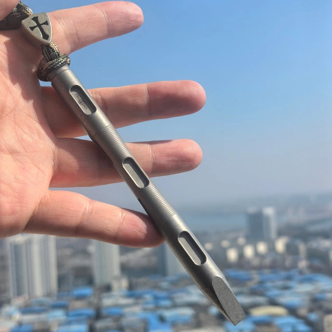 TC4 Titanium alloy pry bar EDC Tool Self-defense long14.5cm 07FC0E-D4 - KOEEK