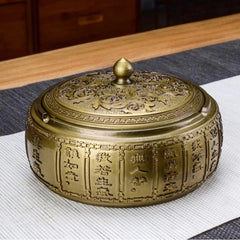10.2cm Exquisitely Retro Ashtray Household Ornament Decoration Chinese 07FC0E-D4 - KOEEK