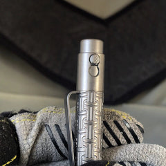 Pocket Titanium Double Locked Ballpoint Pen Lock Pattern Surface Design EDC Pen 07FC0E-D4 - KOEEK