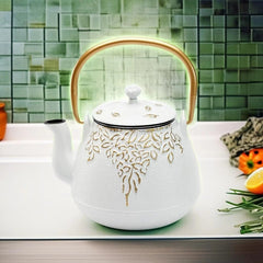 Teapot, cast iron teapot with infuser, enameled interior, holds 40 ounces of tea 07FC0E-D4 - KOEEK