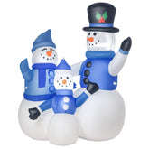 HOMCOM Inflatable Snowman Family Decoration w/ LED Lights Christmas Seasonal Fun HOMCOM - KOEEK
