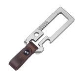 TC4 EDC Titanium Alloy + Leather Multi Tools Keychain Carabiner Car Key Pendant 07FC0E-D4 - KOEEK