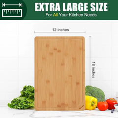 Extra Large Cutting Board with Juice Groove and Handle, Cold Meat Cutting Board 07FC0E-D4 - KOEEK