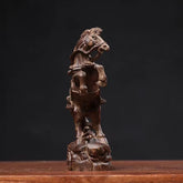 14cm Vietnamese Agarwood Carved Figurine Feng Shui Success Wealth Sculpture 07FC0E-D4 - KOEEK