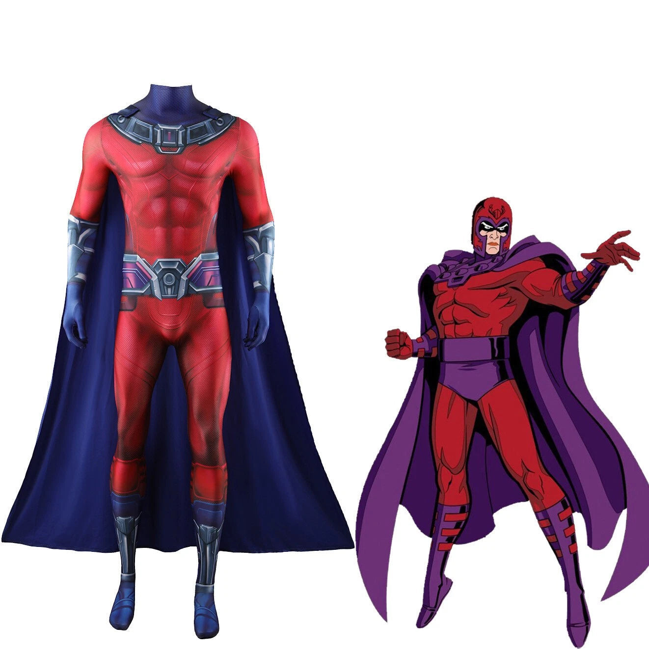 X-Men '97 Magneto Jumpsuit Erik Cosplay Costume Bodysuit Adult Kids Halloween 07FC0E-D4 - KOEEK