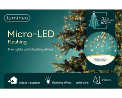 Kaemingk 672 Micro LED Flashing Christmas Tree Lights w/Flashing Effect 210cm 07FC0E-D4 - KOEEK
