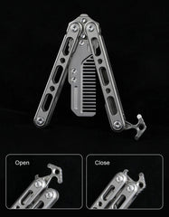 Outdoor Titanium Pocket Folded Comb Replaceable Blade Portable Practice EDC Tool EDC - KOEEK