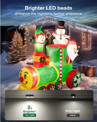 6FT Train Inflatable Christmas Decorations Outdoor with LED Lights,Inflatable Sa 07FC0E-D4 - KOEEK