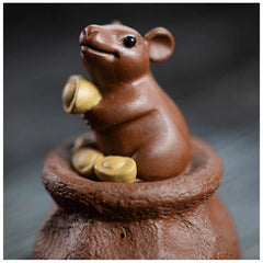 Handmade Yixing Purple Clay Tea Pet Decor Office Desktop Mouse Ornaments 07FC0E-D4 - KOEEK