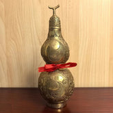 18cm Brass Taiji Bagua Gourd Figurine Hollow With Lid Feng Shui Home Decor 07FC0E-D4 - KOEEK