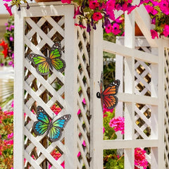 Metal Butterfly Wall Decor-3 Pcs Butterflies Wall Sculpture Hanging Decorations 07FC0E-D4 - KOEEK