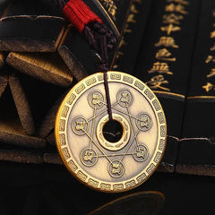 Copper Taoist Beidou Seven Star Pendant Necklace Amulet Charm Unisex 07FC0E-D4 - KOEEK