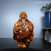 80mm Exquisitely Chinese Boxwood Handmade Carving Mammon Statue Decoration 07FC0E-D4 - KOEEK