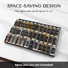 Spice Drawer Organizer - Expandable Spice Rack for Drawer, Black Seasoning 07FC0E-D4 - KOEEK